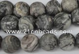 CRO322 15.5 inches 12mm round grey picasso jasper beads wholesale