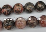 CRO324 15.5 inches 12mm round red leopard skin jasper beads wholesale