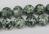 CRO348 15.5 inches 12mm round green spot gemstone beads wholesale