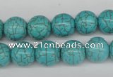 CRO365 15.5 inches 12mm round synthetic turquoise beads wholesale