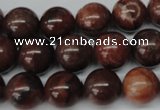 CRO382 15.5 inches 14mm round red picture jasper beads wholesale