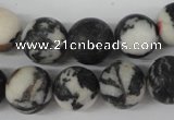 CRO386 15.5 inches 14mm round black & white jasper beads wholesale