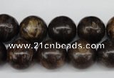 CRO387 15.5 inches 14mm round bronzite gemstone beads wholesale