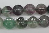 CRO389 15.5 inches 14mm round fluorite gemstone beads wholesale