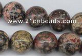 CRO403 15.5 inches 14mm round red leopard skin jasper beads wholesale