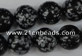 CRO404 15.5 inches 14mm round snowflake obsidian beads wholesale