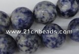 CRO424 15.5 inches 16mm round blue spot gemstone beads wholesale