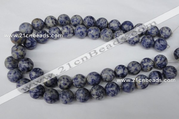 CRO424 15.5 inches 16mm round blue spot gemstone beads wholesale