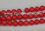 CRO44 15.5 inches 6mm round synthetic coral beads wholesale