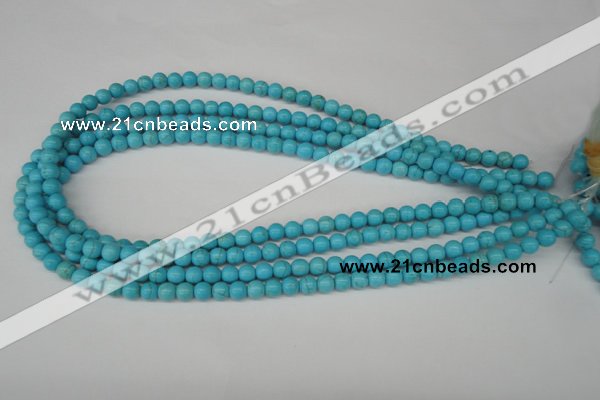 CRO47 15.5 inches 6mm round synthetic turquoise beads wholesale