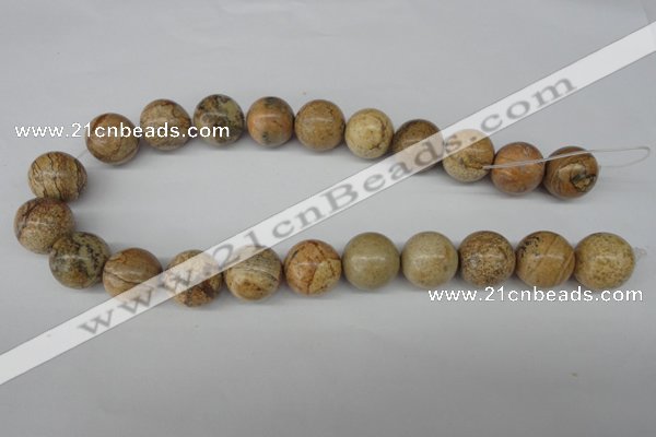 CRO485 15.5 inches 18mm round picture jasper beads wholesale