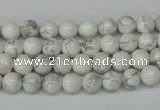 CRO55 15.5 inches 6mm round white howlite turquoise beads wholesale