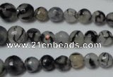 CRO704 15.5 inches 6mm – 14mm faceted round dragon veins agate beads