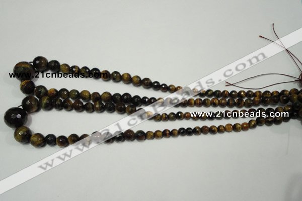 CRO709 15.5 inches 6mm – 16mm faceted round yellow tiger eye beads