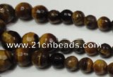 CRO710 15.5 inches 6mm – 14mm faceted round yellow tiger eye beads