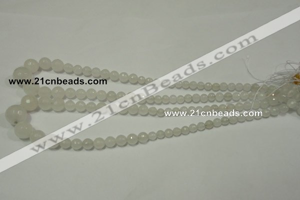 CRO712 15.5 inches 6mm – 14mm faceted round candy jade beads