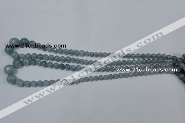 CRO716 15.5 inches 6mm – 14mm faceted round candy jade beads