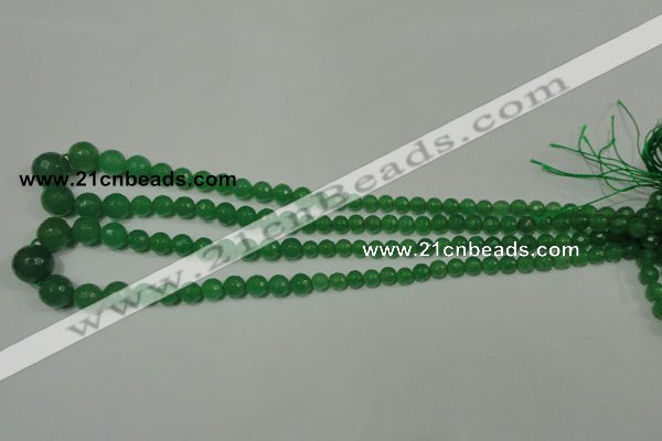 CRO717 15.5 inches 6mm – 14mm faceted round candy jade beads