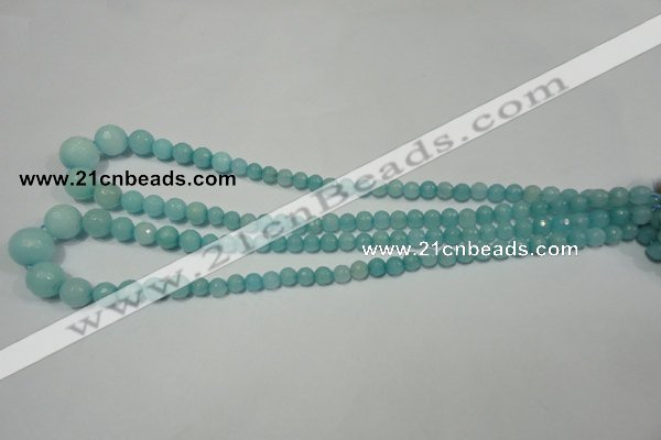 CRO718 15.5 inches 6mm – 14mm faceted round candy jade beads