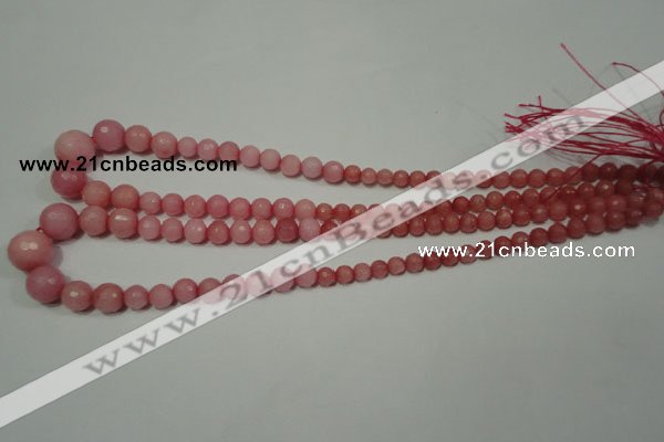 CRO719 15.5 inches 6mm – 14mm faceted round candy jade beads