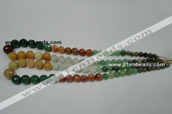 CRO722 15.5 inches 6mm – 14mm faceted round mixed candy jade beads