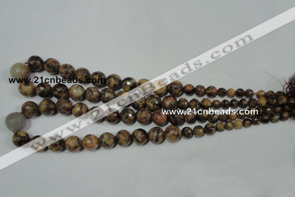 CRO725 15.5 inches 6mm – 14mm faceted round snake dragon jade beads