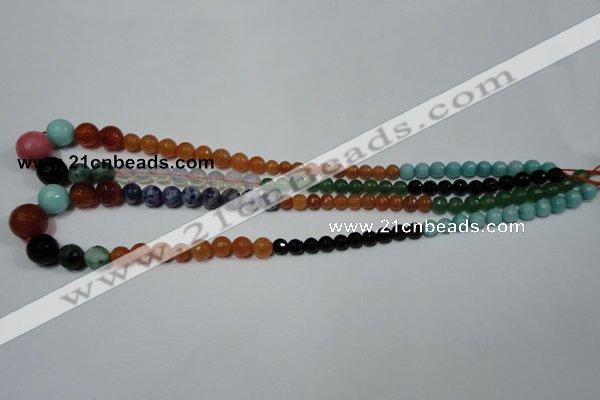 CRO727 15.5 inches 6mm – 14mm faceted round mixed gemstone beads