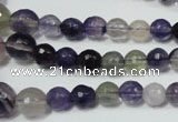 CRO731 15.5 inches 6mm – 14mm faceted round fluorite gemstone beads