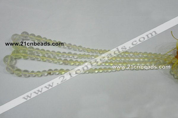 CRO732 15.5 inches 6mm – 14mm faceted round yellow quartz beads