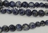 CRO733 15.5 inches 6mm – 14mm faceted round blue spot stone beads