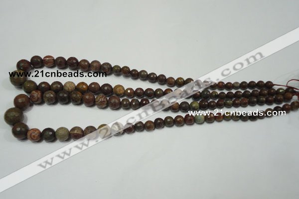 CRO735 15.5 inches 6mm – 14mm faceted round stripe jasper beads