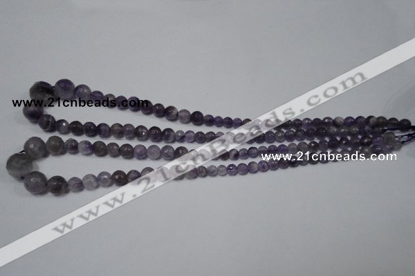 CRO738 15.5 inches 6mm – 14mm faceted round amethyst beads