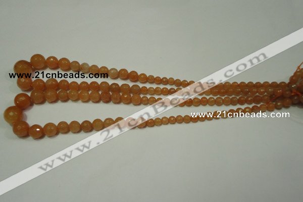 CRO740 15.5 inches 6mm – 14mm faceted round red aventurine beads