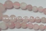 CRO742 15.5 inches 6mm – 14mm faceted round rose quartz beads