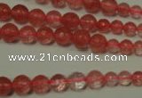 CRO745 15.5 inches 6mm – 14mm faceted round cherry quartz beads