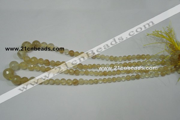 CRO747 15.5 inches 6mm – 14mm faceted round watermelon yellow beads