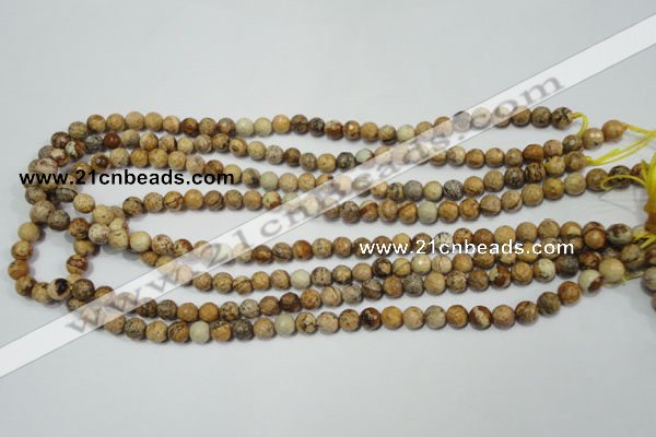 CRO761 15.5 inches 6mm faceted round picture jasper beads wholesale