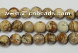 CRO762 15.5 inches 8mm faceted round picture jasper beads wholesale