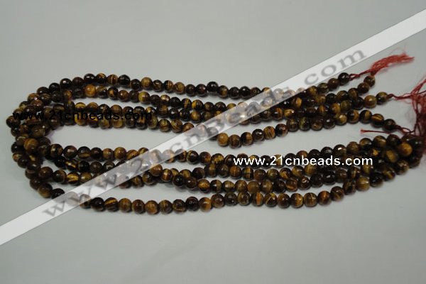 CRO781 15.5 inches 6mm faceted round yellow tiger eye beads wholesale