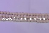 CRO791 15.5 inches 6mm round matte rice white fossil beads