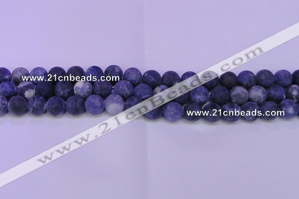 CRO800 15.5 inches 4mm round matte sodalite gemstone beads