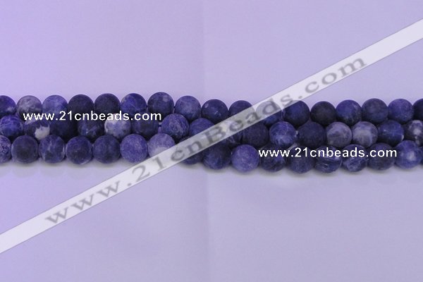 CRO801 15.5 inches 6mm round matte sodalite gemstone beads