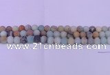 CRO810 15.5 inches 4mm round matte amazonite beads