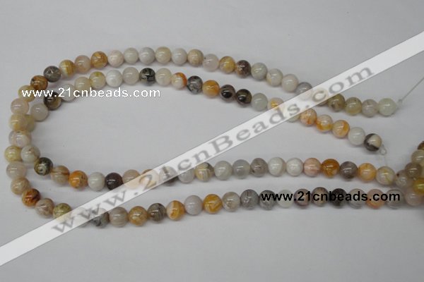 CRO83 15.5 inches 8mm round bamboo leaf agate beads wholesale