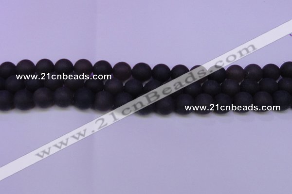 CRO843 15.5 inches 10mm round matte smoky quartz beads