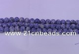 CRO851 15.5 inches 6mm round matte blue spot beads