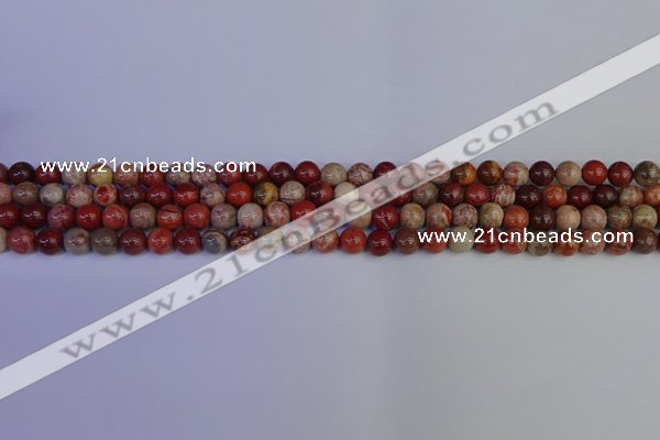 CRO870 15.5 inches 4mm round red porcelain beads wholesale