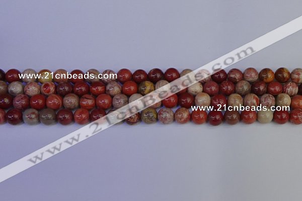 CRO872 15.5 inches 8mm round red porcelain beads wholesale