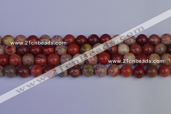 CRO875 15.5 inches 14mm round red porcelain beads wholesale