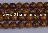 CRO880 15.5 inches 4mm round elephant blood stone beads